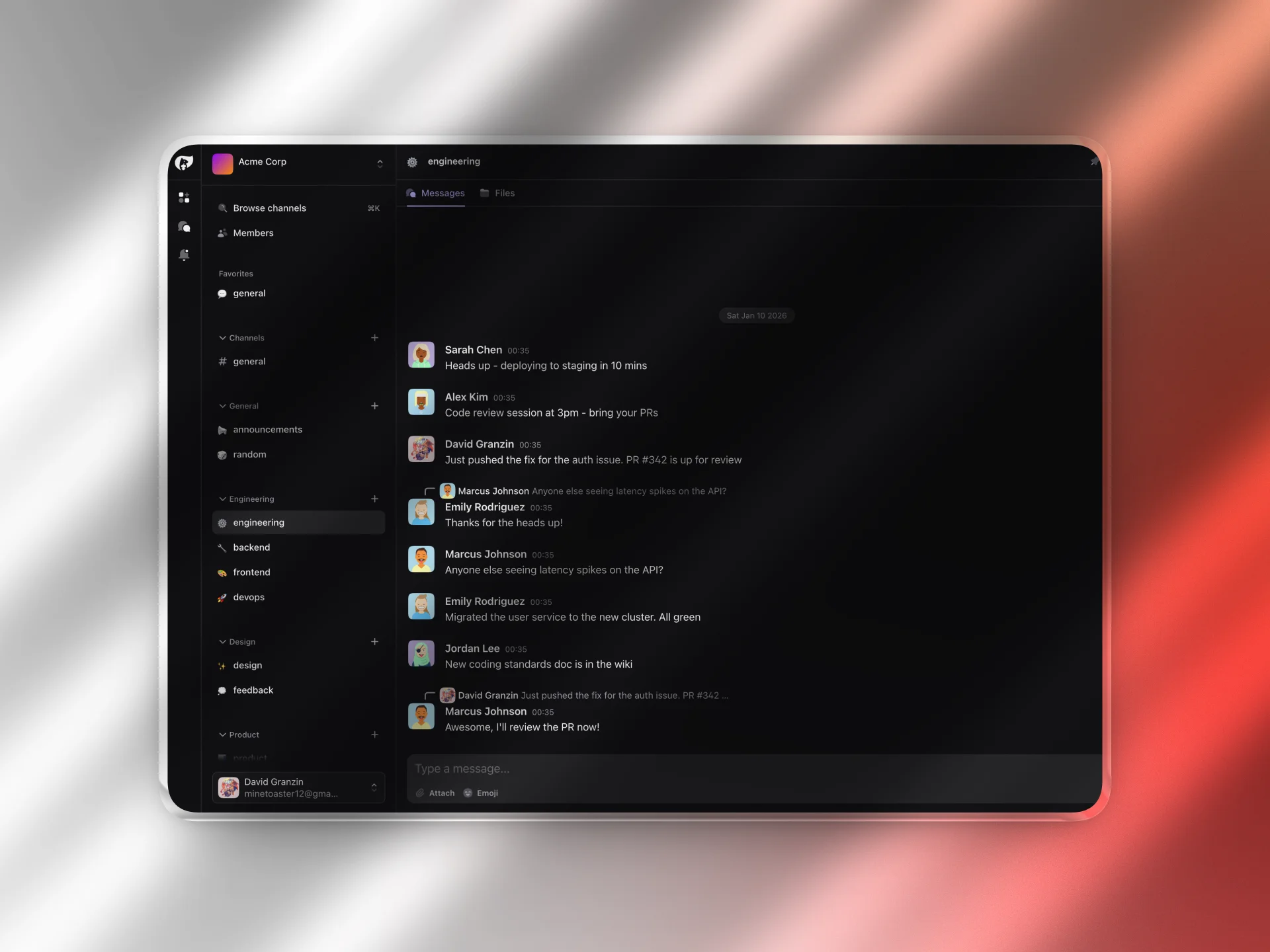 Real-time messaging in Hazel