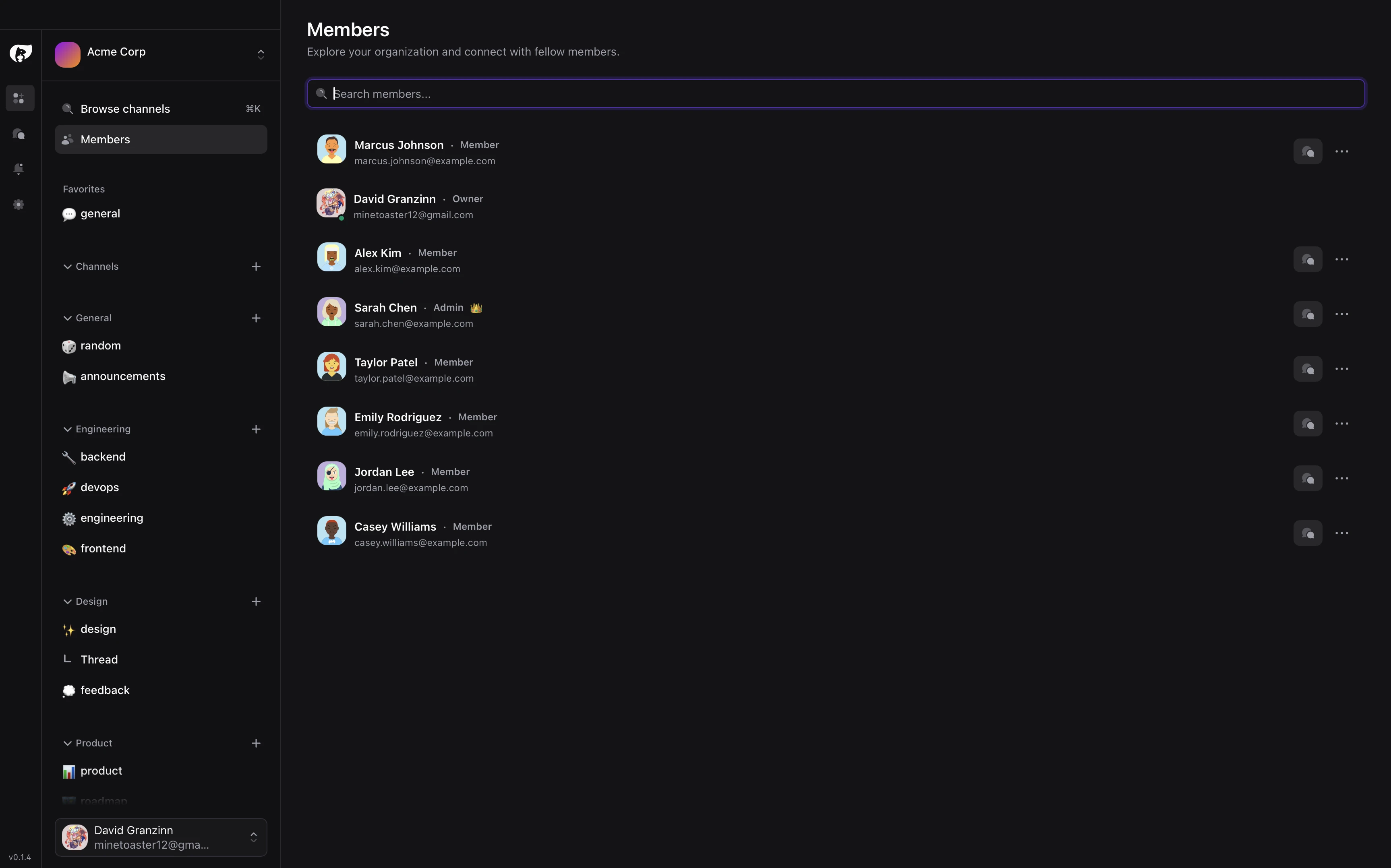 Hazel open source team chat platform - real-time messaging interface with channels and direct messages